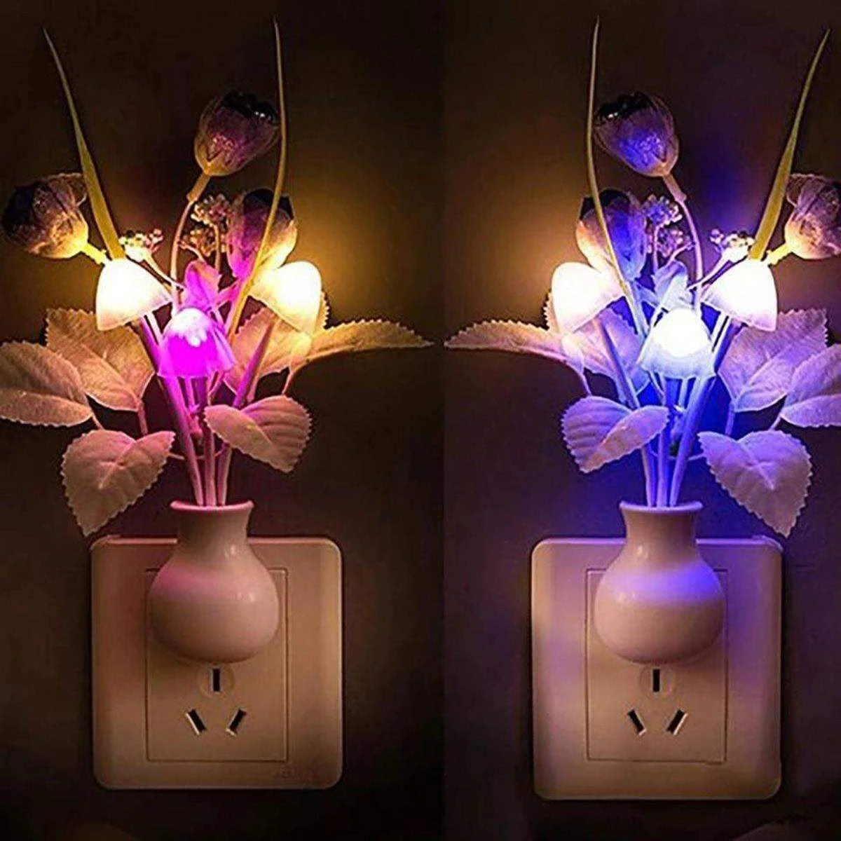 Flower Mushroom Sensor LED Night Light