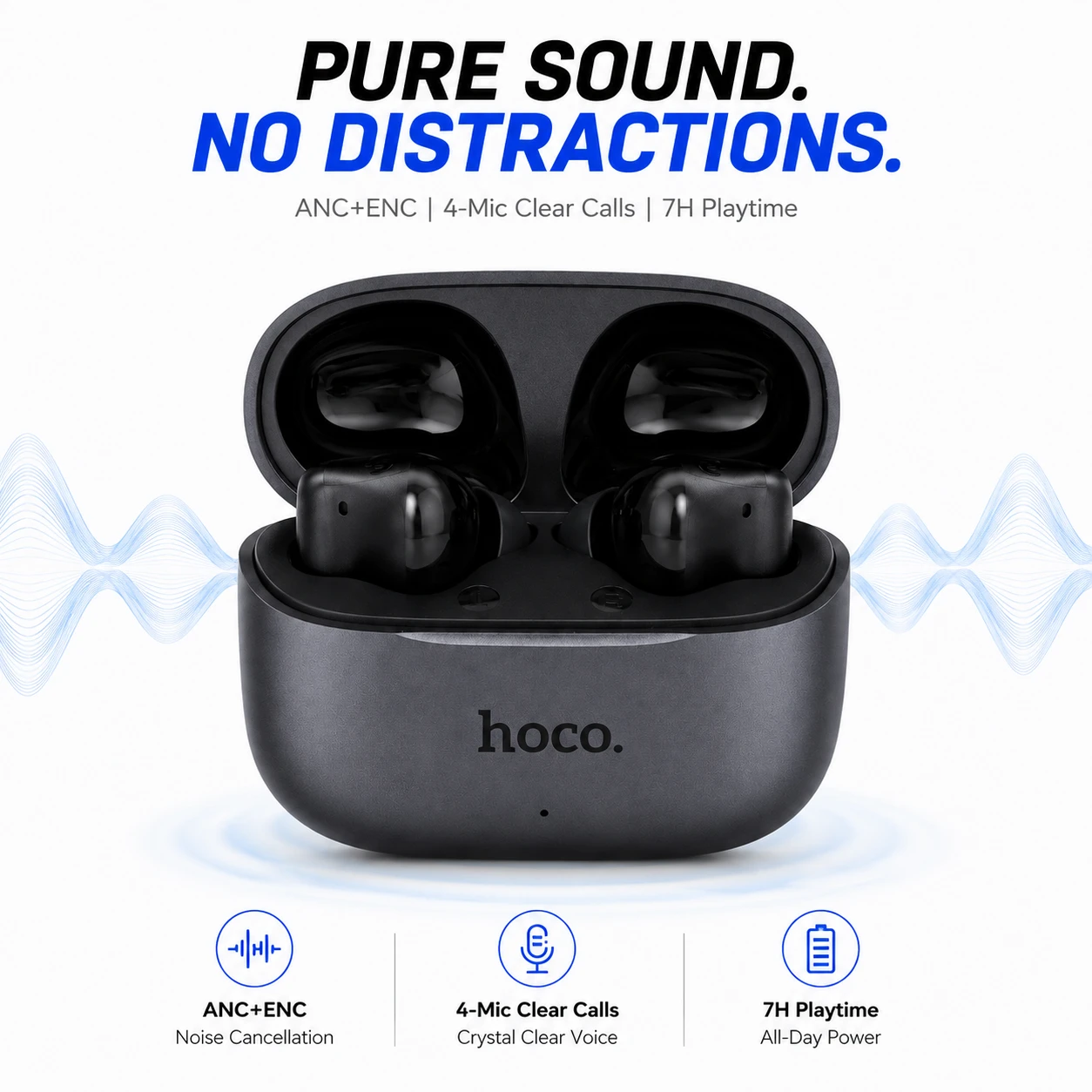 EQ27 Fun AI Translation True Wireless Earbuds – Bluetooth 5.4 ANC & ENC Noise Cancelling Earphones with 134+ Languages Real-Time Translation & 28H Battery