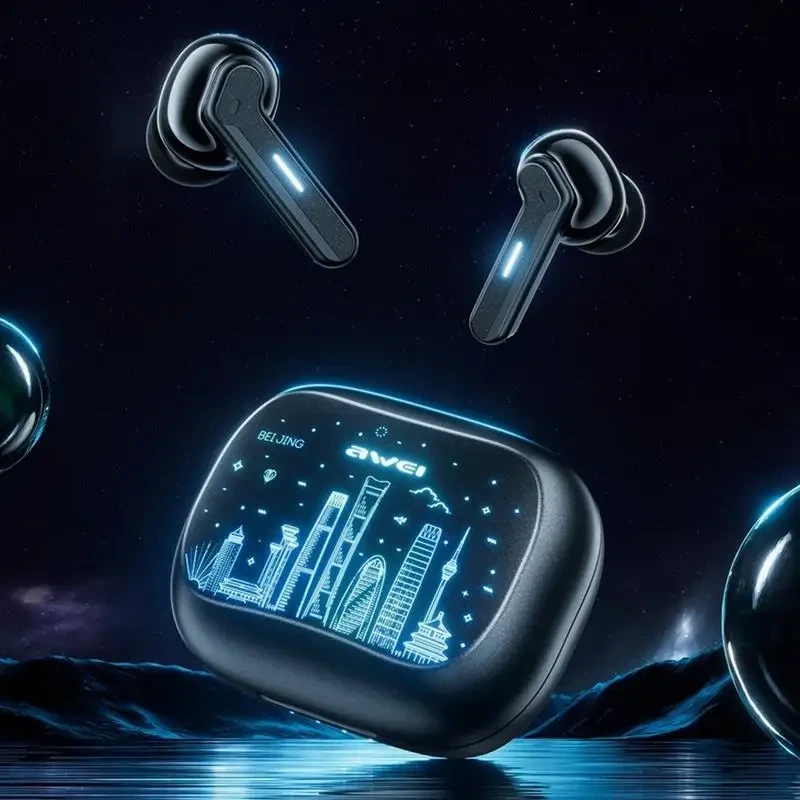 Awei T53 ANC True Wireless Earbuds – Bluetooth 5.3 TWS with -35dB Active Noise Cancellation, 10mm Drivers, RGB Breathing Light & 30H Battery