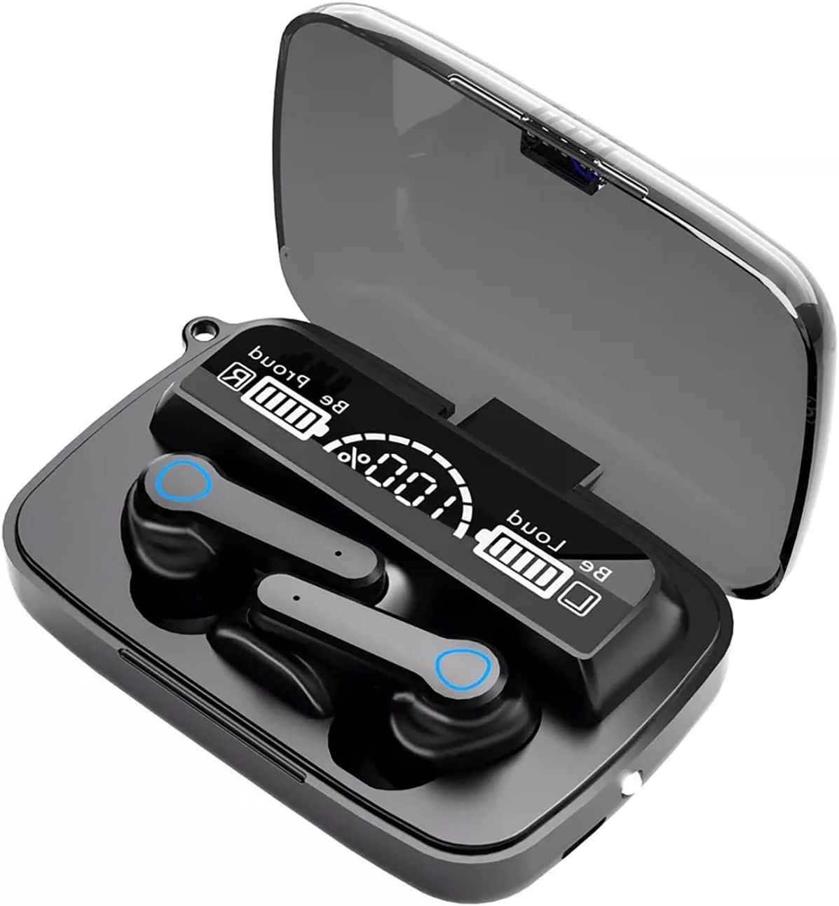 M19 True Wireless Earbuds – Bluetooth 5.1 TWS with 2000mAh Power Bank Charging Case, LED Digital Display, Low Latency Gaming & Built-in Flashlight