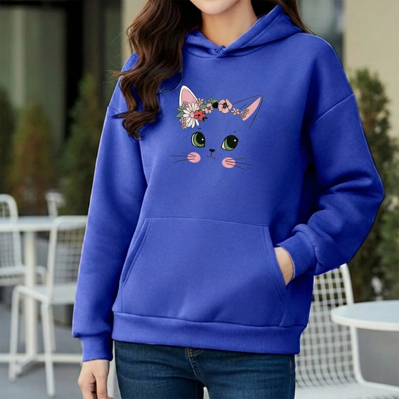 Premium Comfortable Printed Ladies Winter Hoodie