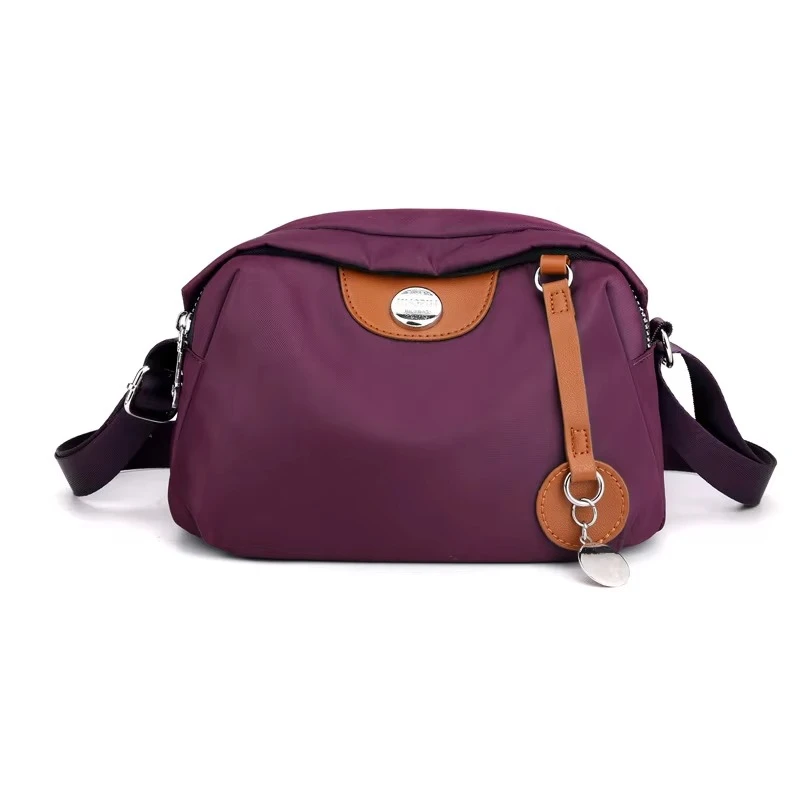 Trendy Purple Nylon Casual Travel Messenger Bag – Waterproof Lightweight Multifunctional Mini Crossbody Bag with Compact Storage & Durable Design (22x11x14 cm)