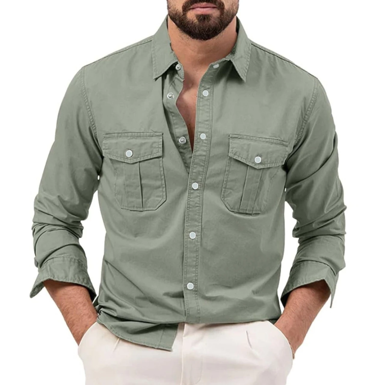 Full sleeves double pocket Shirt