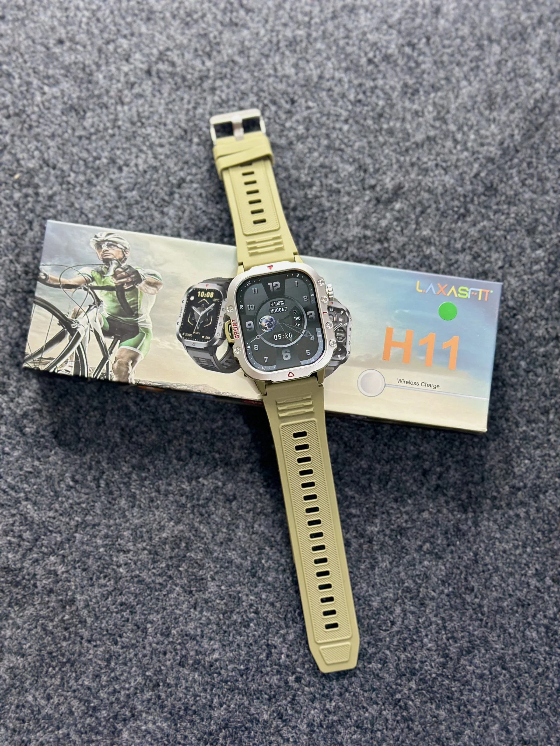 H11 Sports Smart Watch with Bluetooth Calling, Wireless Charging & IP67 Water-Resistant