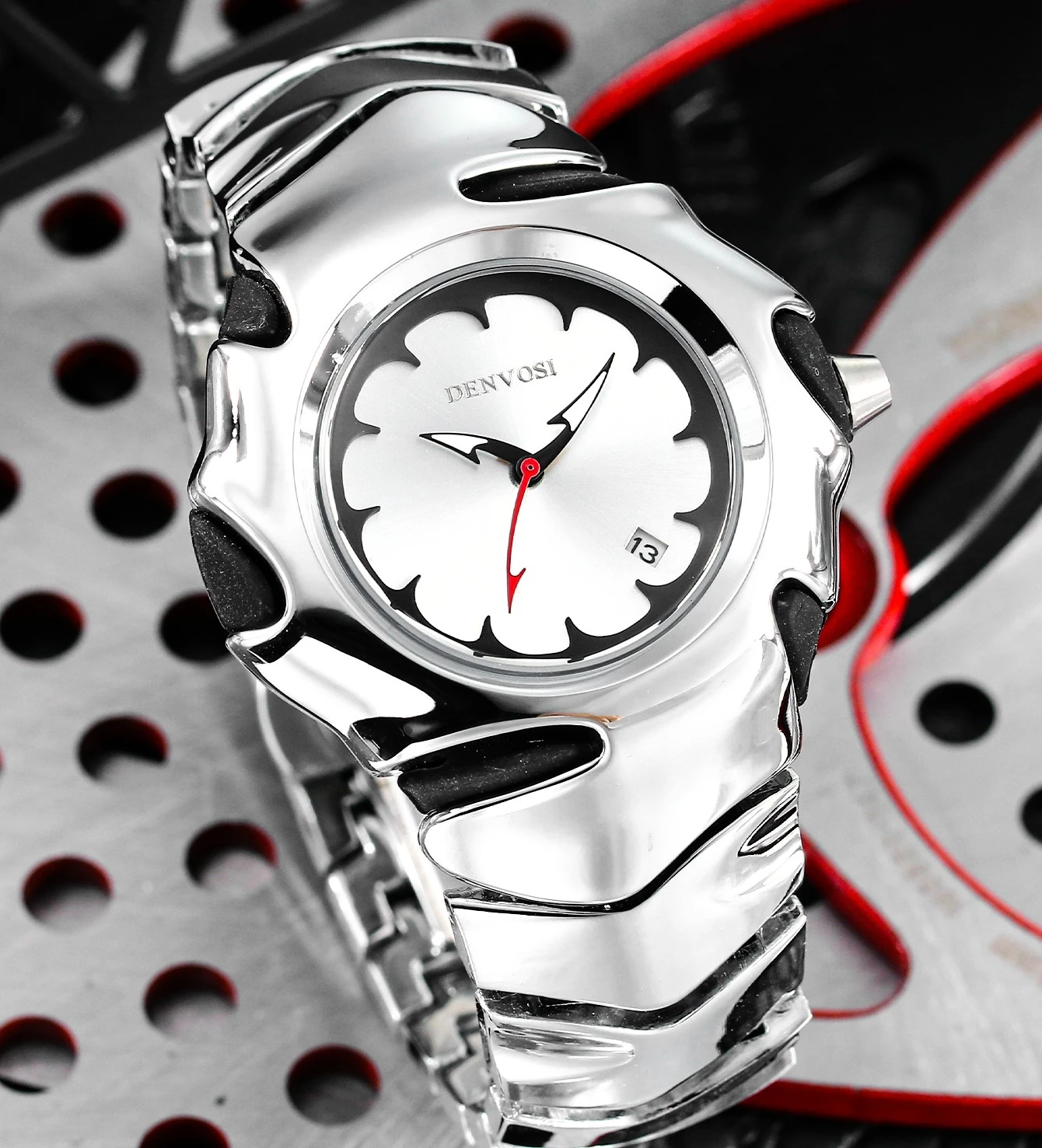 DENVOSI Premium Metal Watch – Bold Design (Silver Dial)