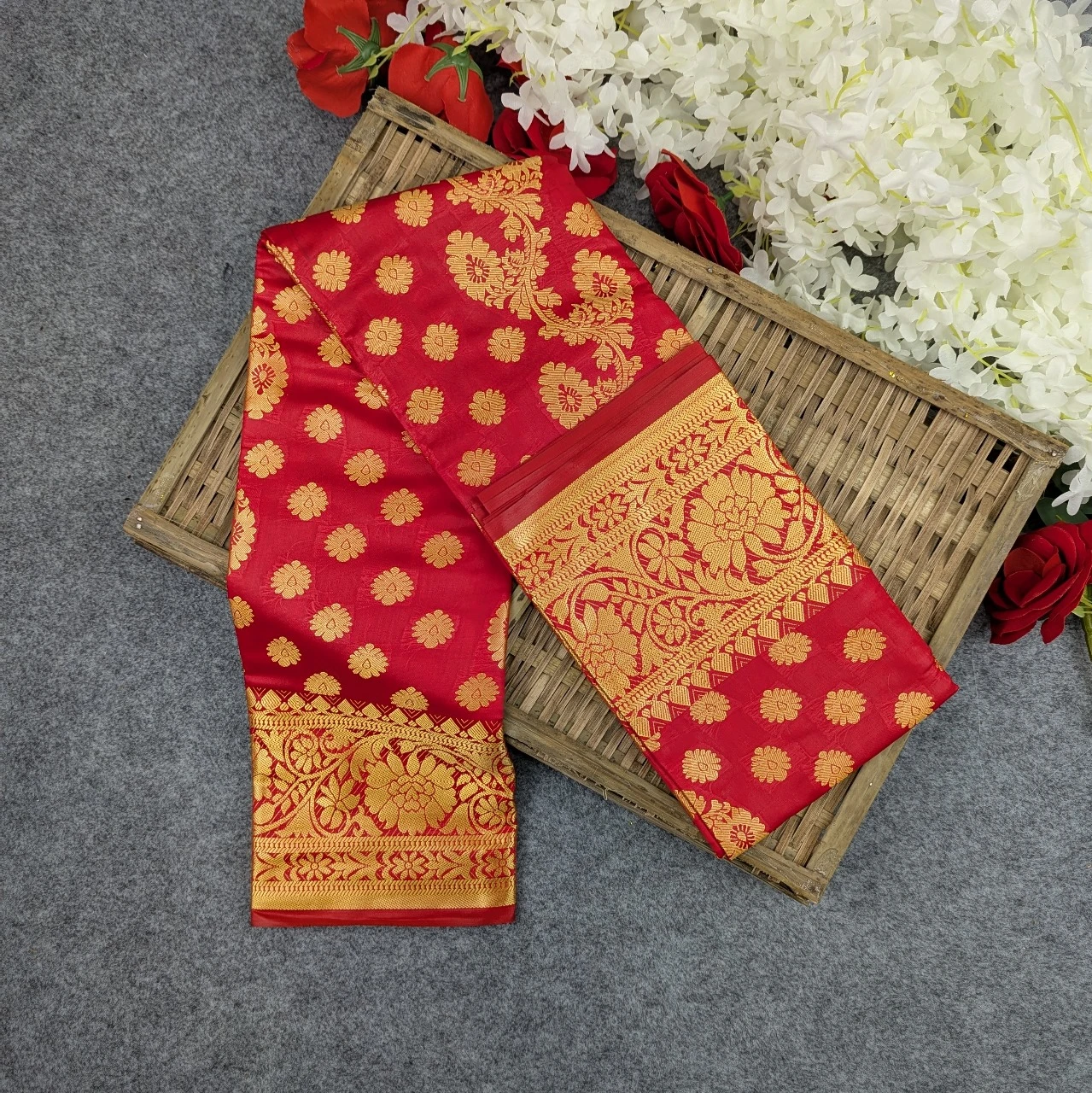 Premium Silk Katan Saree (Ocean Green, Sky Blue, Purple, Red, Green)
