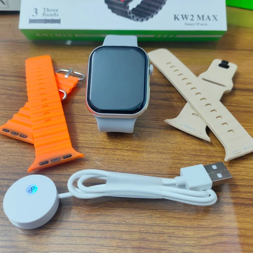 KW2 Max Smart Watch with Curve AMOLED-like Display, Gesture Control & Wireless Charging