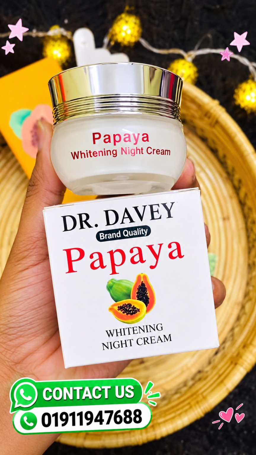 Papaya whitening night cream