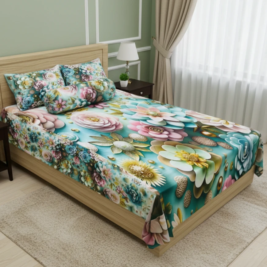 Water Proof China Premium 3D Design Bed Sheet