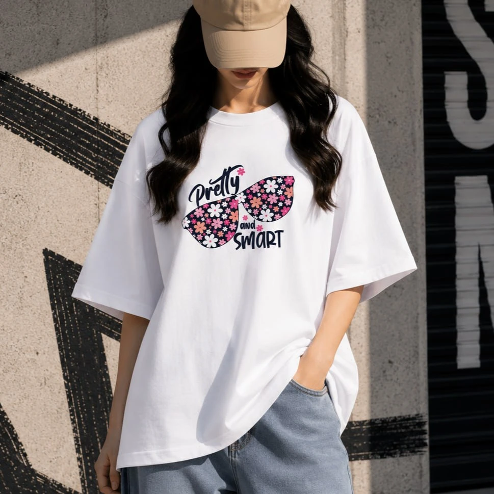Premium Drop Shoulder T-Shirt for Women |Trendy Print Oversized Tee | Summer Friendly